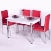Favorite Mutfak 4 Sandalye Masa Takımı - Kırmızı