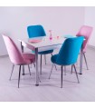 Evform Tiviza Eko 4 Kişilik Masa Kumaş Sandalye Yemek Masası Takımı