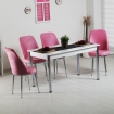 Evform Tiviza Eko 4 Kişilik Masa Kumaş Sandalye Yemek Masası Takımı